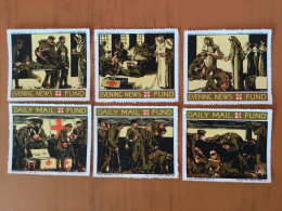 Cinderellas -vignettes Croix-rouge Secours Aux Soldats 1914-18 Evening News Et Daily Mail Fund - Werbemarken, Vignetten