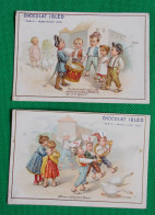 Lot De 2 Chromos Chocolat Ibled - Thème: Enfants, Chanson, Musique - Ibled