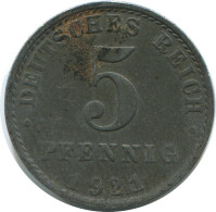 5 PFENNIG 1921 A DEUTSCHLAND Münze GERMANY #AE668.D - 5 Rentenpfennig & 5 Reichspfennig