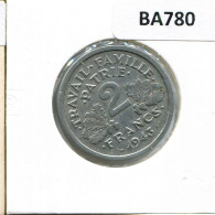 2 FRANCS 1945 FRANKREICH FRANCE Französisch Münze #BA780.D - 2 Francs