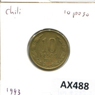 10 PESOS 1993 CHILE Coin #AX488.U - Chili