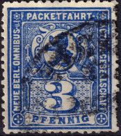 ALLEMAGNE / GERMANY - DR Privatpost BERLIN (N. B. Omnibus U. St. Packetfahrt AG) 3p Blue - VF Used -b - Private & Local Mails