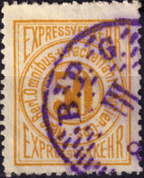 ALLEMAGNE / GERMANY - DR Privatpost BERLIN (N.B.O.u.S.P.AG) 50p Orange-yellow Expressverkehr - VF Used - Privatpost