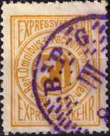 ALLEMAGNE / GERMANY - DR Privatpost BERLIN (N.B.O.u.S.P.AG) 50p Orange-yellow Expressverkehr - VF Used - Private & Local Mails