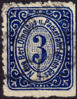 ALLEMAGNE / GERMANY - DR Privatpost BERLIN (N.B.O.u.S.P.AG) 3p Deep Blue - VF Used - Correos Privados & Locales
