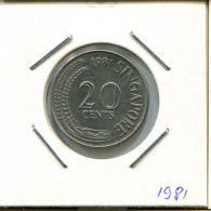 20 CENTS 1981 SINGAPORE Coin #AR380.U - Singapour