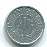 1 CENT 1974 SURINAME Netherlands Aluminium Colonial Coin #S11382.U - Suriname 1975 - ...