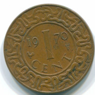 1 CENT 1970 SURINAME Netherlands Bronze Cock Colonial Coin #S10997.U - Surinam 1975 - ...
