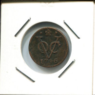 1746 HOLLAND VOC DUIT NETHERLANDS INDIES NEW YORK COLONIAL PENNY #VOC2571.7.U - Indie Olandesi