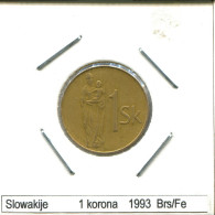 1 KORUN 1993 SLOWAKEI SLOVAKIA Münze #AS566.D - Slowakei