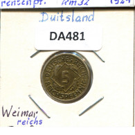 5 REICHSPFENNIG 1924 G DEUTSCHLAND Münze GERMANY #DA481.2.D - 5 Rentenpfennig & 5 Reichspfennig