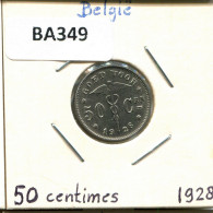 50 CENTIMES 1928 DUTCH Text BELGIEN BELGIUM Münze #BA349.D - 50 Centimes