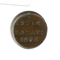 1808 BATAVIA VOC 1/2 DUIT NETHERLANDS INDIES Koloniale Münze #VOC2121.10.U - Niederländisch-Indien