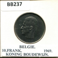 10 FRANCS 1969 DUTCH Text BELGIEN BELGIUM Münze #BB237.D - 10 Francs