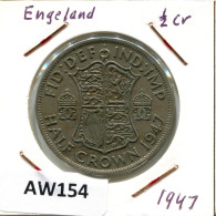 HALF CROWN 1947 UK GROßBRITANNIEN GREAT BRITAIN Münze #AW154.D - K. 1/2 Crown