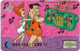 UK - Mercury Overseas - Flintstones - Fred & Vilma Dancing - MEF008 - 20MERB - 3.048ex, Used - [ 4] Mercury Communications & Paytelco