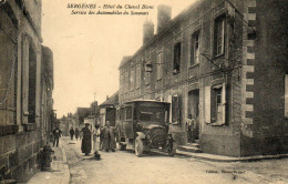 - SERGINES (89) - L'autocar Du Service Des Automobiles Du Sénonais Devant L'Hôtel Du Cheval Blanc (animée)  -25297- - Sergines