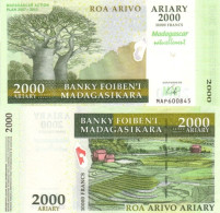 MADAGASCAR 2000 Ariary (MAP) 2007-2012 P 93 A UNC - Madagascar