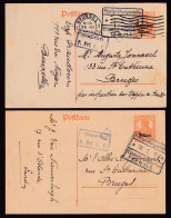 083/39 - BRUGGE Burgerpost Taks- 4 X Entier Postal Germania Divers à Partir De Décembre 1916 Vers BRUGES - B Violet - OC26/37 Zonas Iniciales