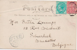 32199# AUSTRALIE NSW NEW SOUTH WALES CARTE POSTALE SYDNEY 1904 MOSMAN ' S BAY BRUXELLES Belgique - Covers & Documents