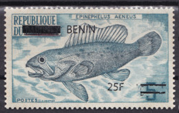 BENIN 2008 2009 MICHEL 1473 25F /5F Val 220€ FISHES FISH POISSONS EPINEPHELUS AENEUS OVERPRINTED OVERPRINT SURCHARGE MNH - Bénin – Dahomey (1960-...)