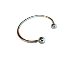 Vintage Silver Tone Metal Torc Bracelet - 17 Cm - Bracciali