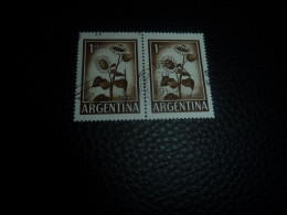 Argentina - Tournesol - Girasol - 1 Peso - Yt 604 A - Brun - Double Oblitérés - Année 1960 - - Usados