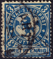 ALLEMAGNE / GERMANY - DR Privatpost STUTTGART 3p Blue - Used - Correos Privados & Locales