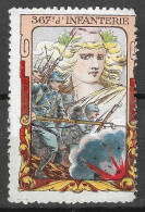 WWI WW1 Vignette Cinderella Delandre 367ème Régiment D'infanterie NEUF** MNH** GOMME ORIGINALE VERY FINE - Cinderellas