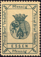 ALLEMAGNE / GERMANY - DR Privatpost ESSEN (Privat Brief-Verkehr) 5p Green - Mint** - Posta Privata & Locale