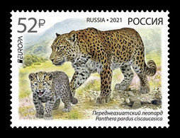 Russia 2021 Mih. 2944 Europa. Fauna. National Endangered Wildlife. Persian Leopards MNH ** - Ongebruikt