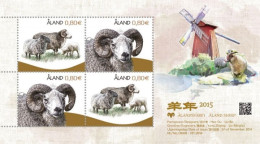 Aland Finland 2014 Chinese New Year Of Sheep Block Of 4 Stamps Mint - Agriculture
