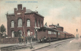 AULNOIS-QUEVY - La Gare (Frontière)( Agents Du Chemin De Fer Et Douaniers) - Carte Colorée Et Circulé Vers LA BOUVERIE - Quevy