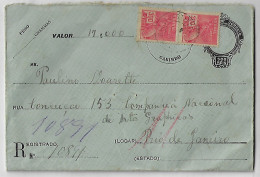 Brazil 1928 Postal Stationery RHM-EV-07 Cover For Remitting Money São Sebastião Do Paraíso Rio De Janeiro Catalog US$70 - Entiers Postaux