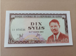 Billete De Guinea De 10 Sylis, Año 1960, UNC - Guinea