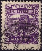 ALLEMAGNE / GERMANY - DR Privatpost MANNHEIM (Stadt-Briefverkehr) 2p Violet - VF Used - Private & Local Mails