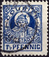 ALLEMAGNE / GERMANY - DR Privatpost MÜNCHEN (Courier Privat Stadtpost) 1-1/2p Blue (large Halo) - VF Used - Correos Privados & Locales