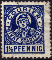 ALLEMAGNE / GERMANY - DR Privatpost MÜNCHEN (Courier Privat Stadtpost) 1-1/2p Blue (small Halo) - VF Used - Posta Privata & Locale