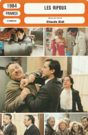 FICHE Cinéma 1984 : LES RIPOUX Avec Philippe NOIRET & Thierr LHERMITTE & REGINE & J GUIOMAR & Grâce DE CAPITANI {S15-23} - Publicité Cinématographique