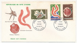 Côte D'Ivoire => Enveloppe FDC - Faune Marine - ABIDJAN - 23 Octobre 1971 - Côte D'Ivoire (1960-...)