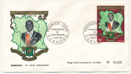 Côte D'Ivoire => Enveloppe FDC - Veme Anniversaire De L'Indépendance - KORHOGO - 7 Aout 1965 - Ivoorkust (1960-...)