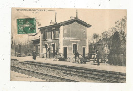 Cp, Chemin De Fer,  La Gare ,14,  FEUGUEROLLES SAINT ANDRE, Voyagée - Stazioni Senza Treni