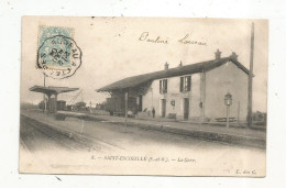 Cp, Chemin De Fer,  La Gare,91 ,  SAINT ESCOBILLE ,  Voyagée 1904 - Stazioni Senza Treni