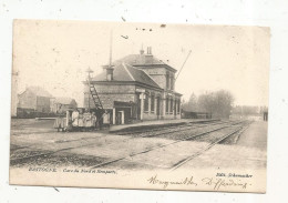 Cp, Chemin De Fer, La Gare,  BELGIQUE,  BASTOGNE,gare Du Nord Et Remparts ,  Dos Simple, Voyagée 1905 - Stazioni Senza Treni