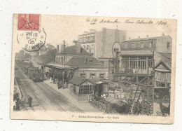 Cp, Chemin De Fer, La Gare Avec Train, 92 , BOIS COLOMBES ,  Voyagée 1906 - Estaciones Con Trenes