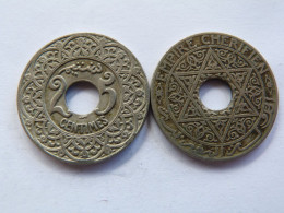 Piece 25 Cent  Trouee Empire Cherifien - Maroc