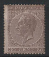 TIMBRE Belgique - COB 19a * 30c - 1865 - Cote 550 - 1865-1866 Profil Gauche