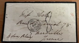 LETTRE IRLANDE 1858 / DEPART MALLOW VIA DUBLIN / AMB CALAIS / PARIS /   POUR MARSEILLE / 8 P - Voorfilatelie