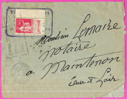 1935 Lettre Paris XVII Type Paix Coin De Feuille Avec Publicité "L'ART VIVANT" Oblitéré Avec Flamme - 1932-39 Paix