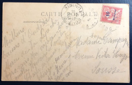 Maroc N°124 Sur CPA Pour Sousse, Tunisie 1914 - (B3535) - Brieven En Documenten